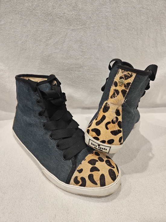 kate spade Shoes - Kate Spade Linus Denim & Animal Print Calf Hair High Top Sneakers womens size 9
